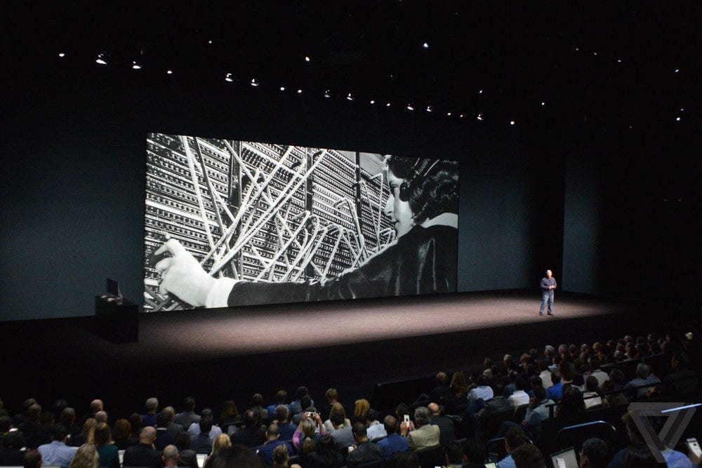 Phil Schiller removing the headphone jack.