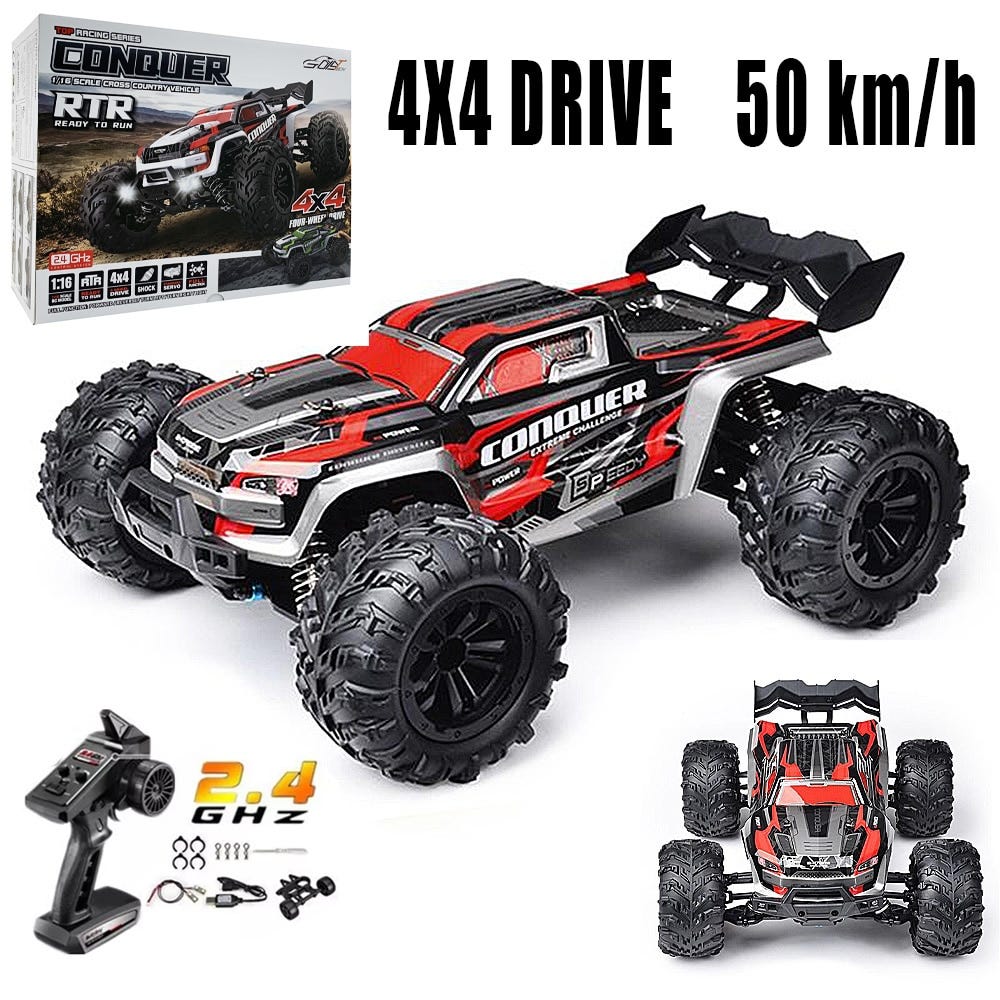 Scale Large RC Cars 50km/h High Speed Children Toys for Boys Remote Control Car 2.4G 4WD Off Road Monster Truck