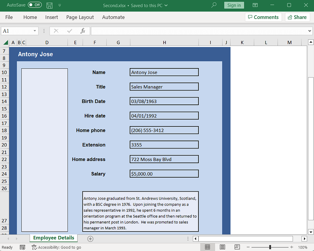 Input Excel document