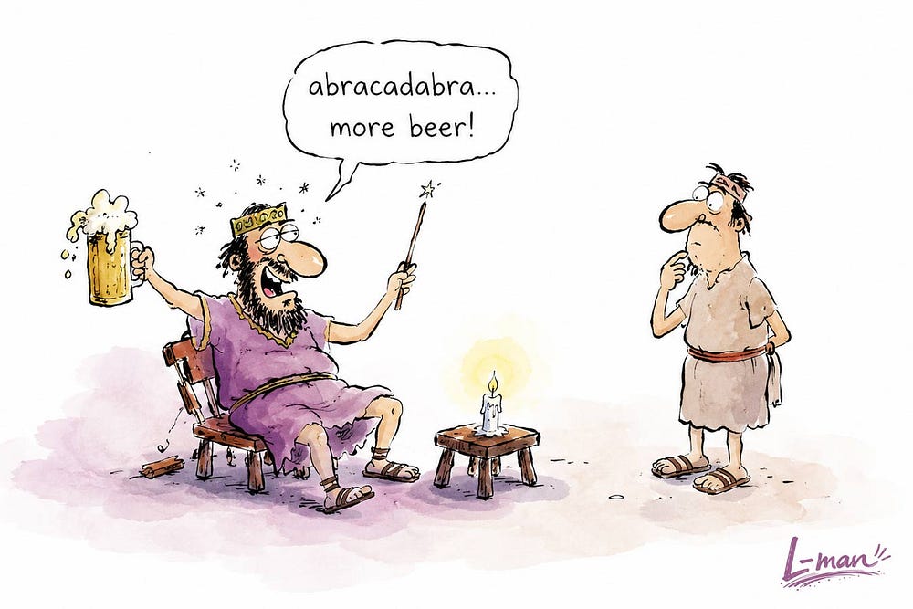 ? A clay tablet with a magic spell and a beer receipt