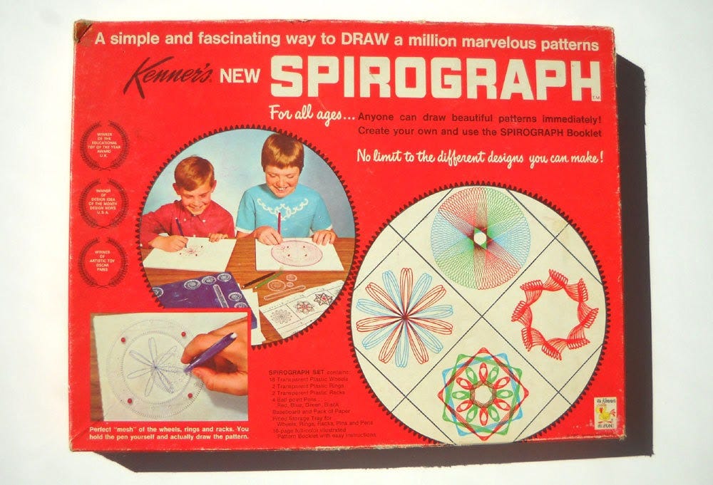Vintage spirograph kit for kids