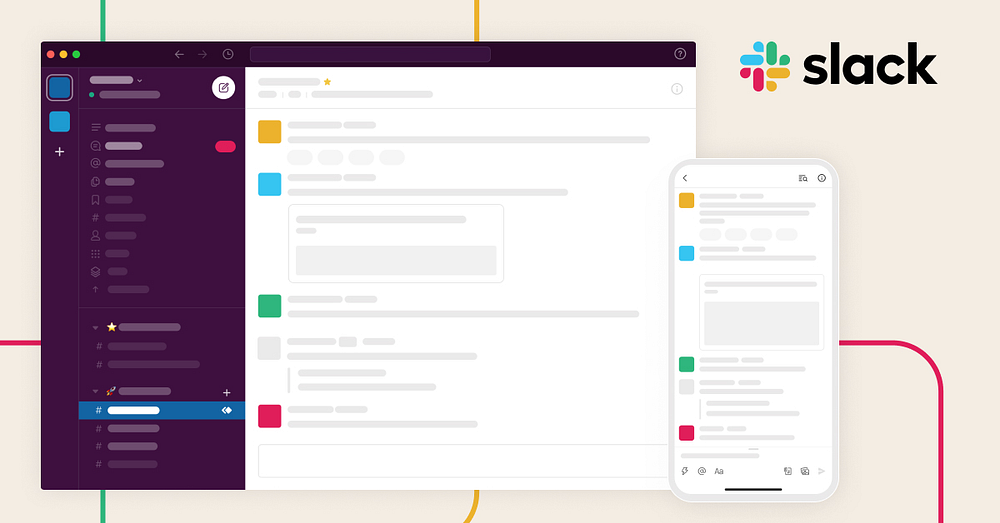 the layout of Slack, one of the top Asana integrations