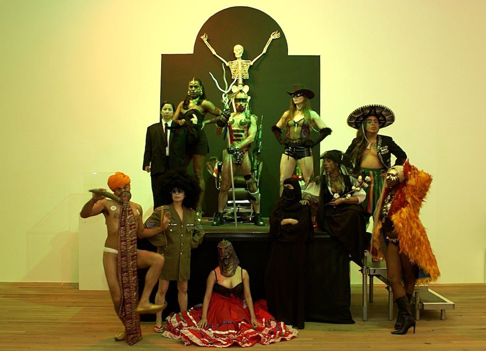 LA POCHA NOSTRA, A LIVING DIORAMA OF FETISH-IZED OTHERS. PHOTOGRAPH: MANUEL VASON