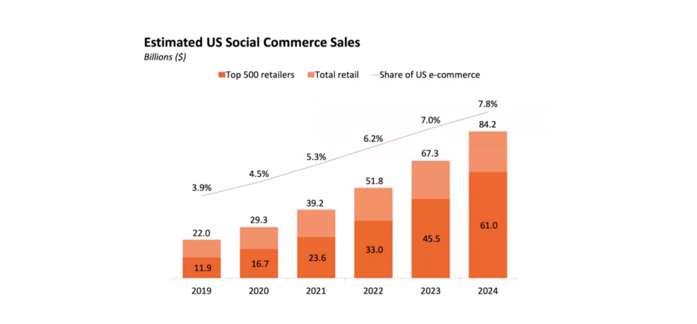 Grafico utilizzo social commerce