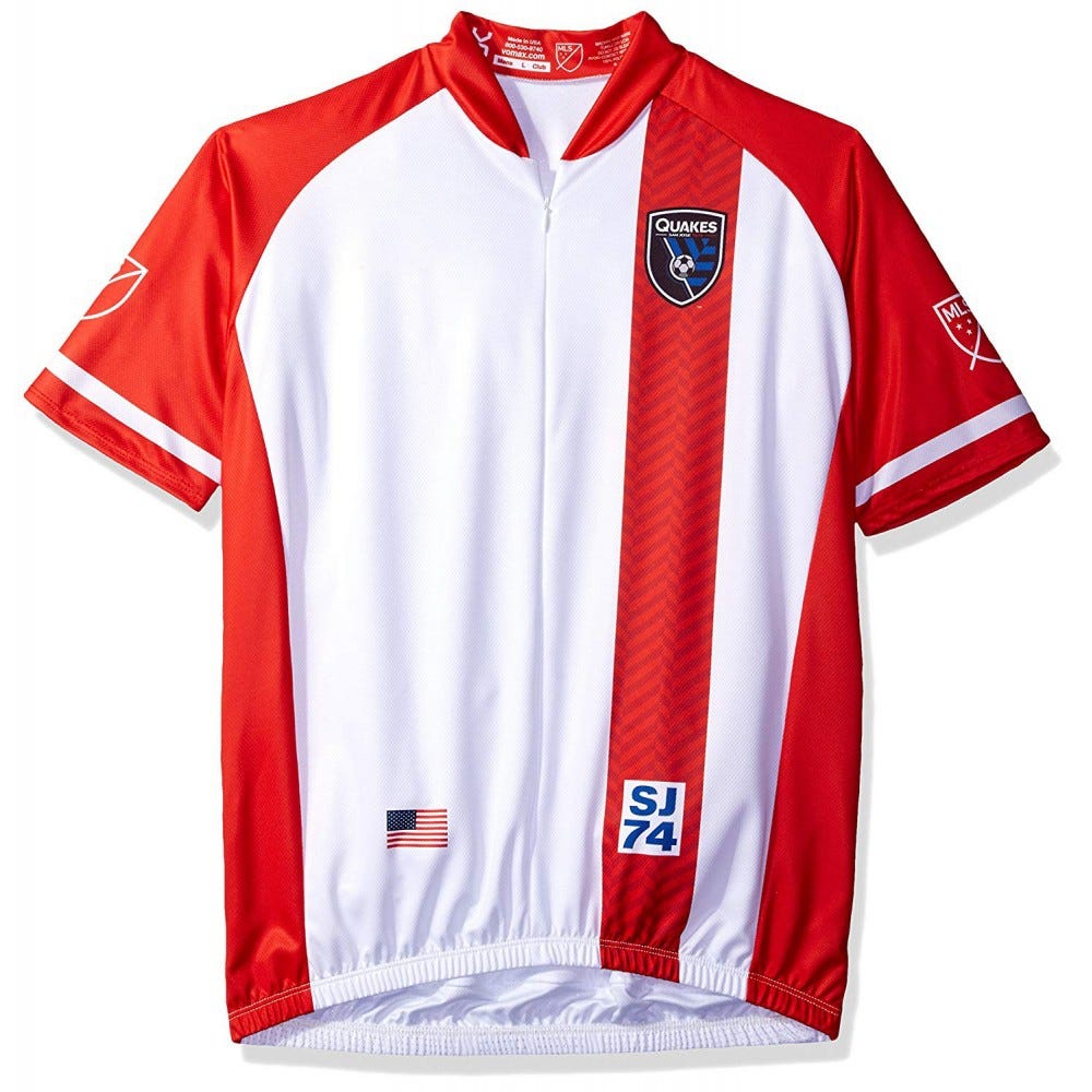 MLS San Jose Earthquakes Short Sleeve Cycling Jerseys White/Red