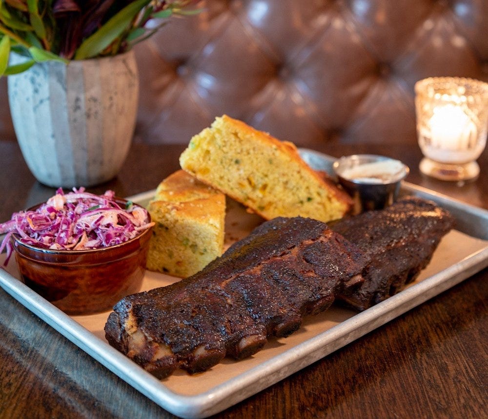 Ribs and cornbread at The Dutch Ale House in Saugerties NY