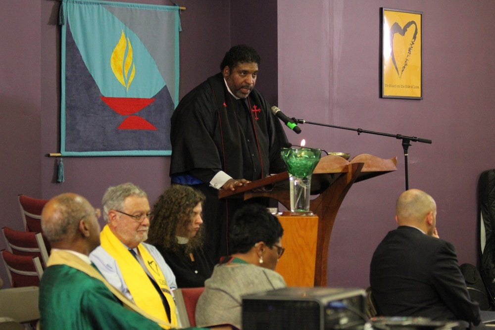 Reverend Barber speaking at the Cleveland Revival