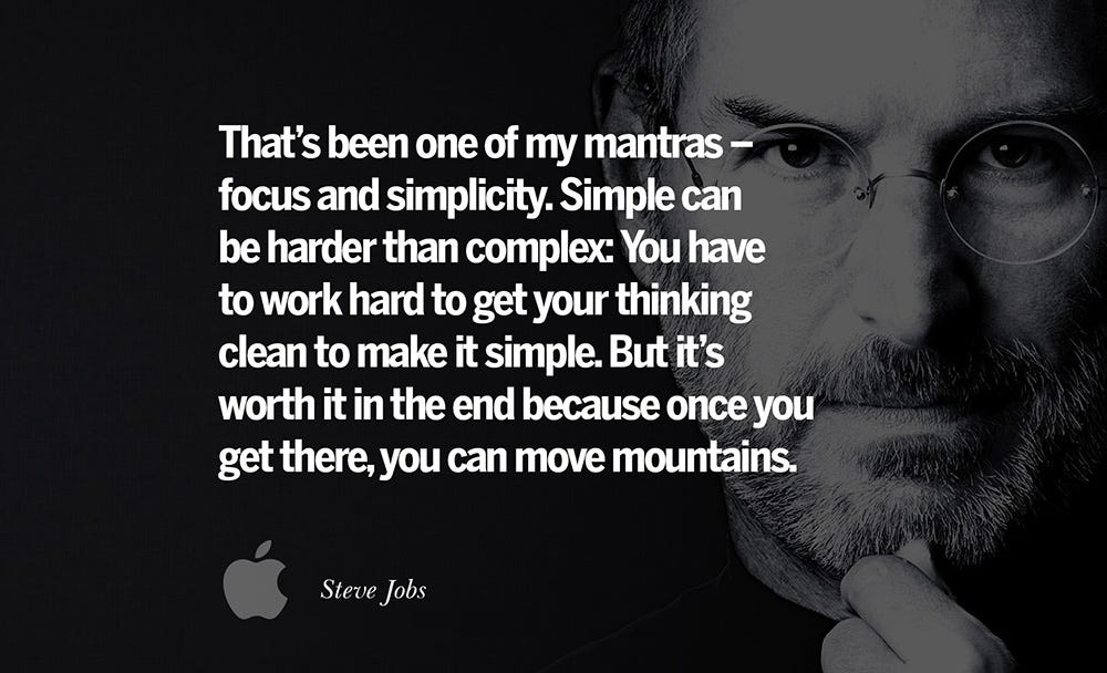 Steve Jobs quote on focus and simplicity
