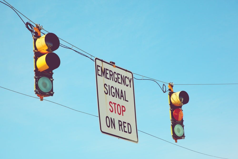 Traffic lights on Hampton Beach