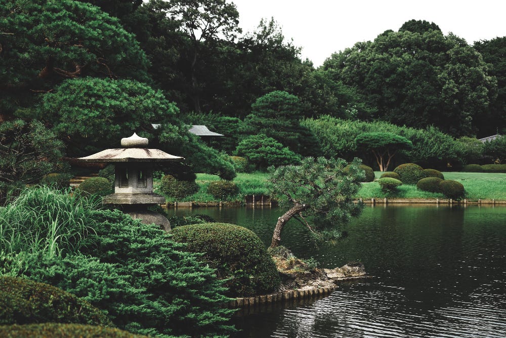 What should we consider when designing a Japanese Zen garden, and what should we avoid?