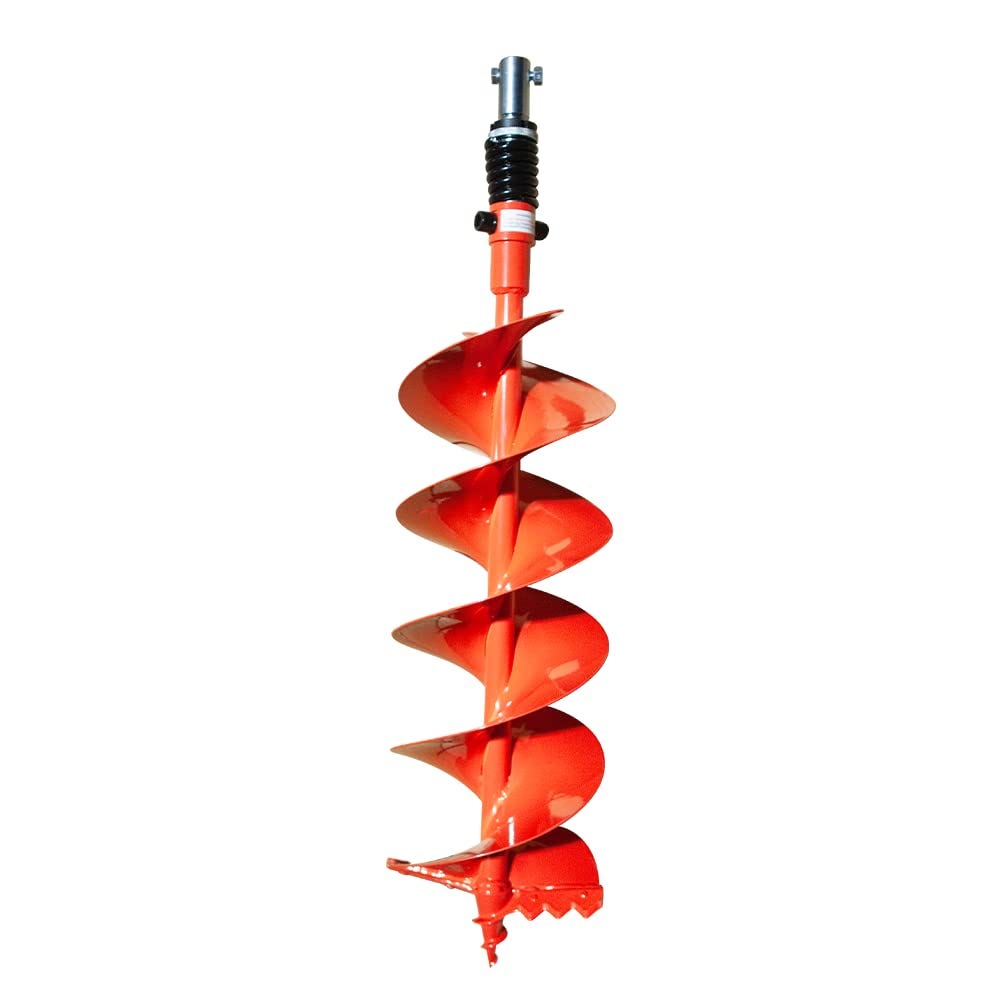 GardenTrax Double Spiral Earth Auger Spiral Drill Bit 8” x 36”, Post Hole Digger with 7/8 Drive Drill
