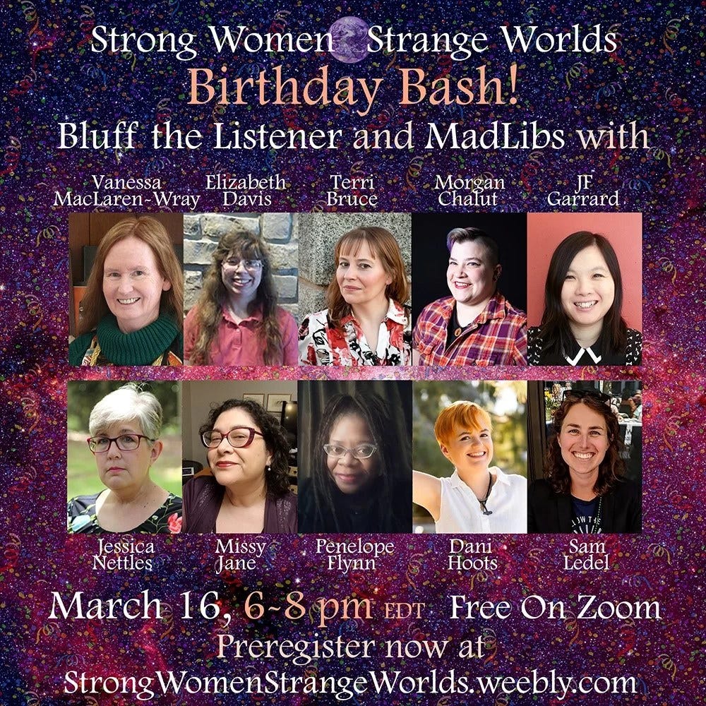 Strong Women Strange Worlds Rapid FIre Readings Banner 03.16.23