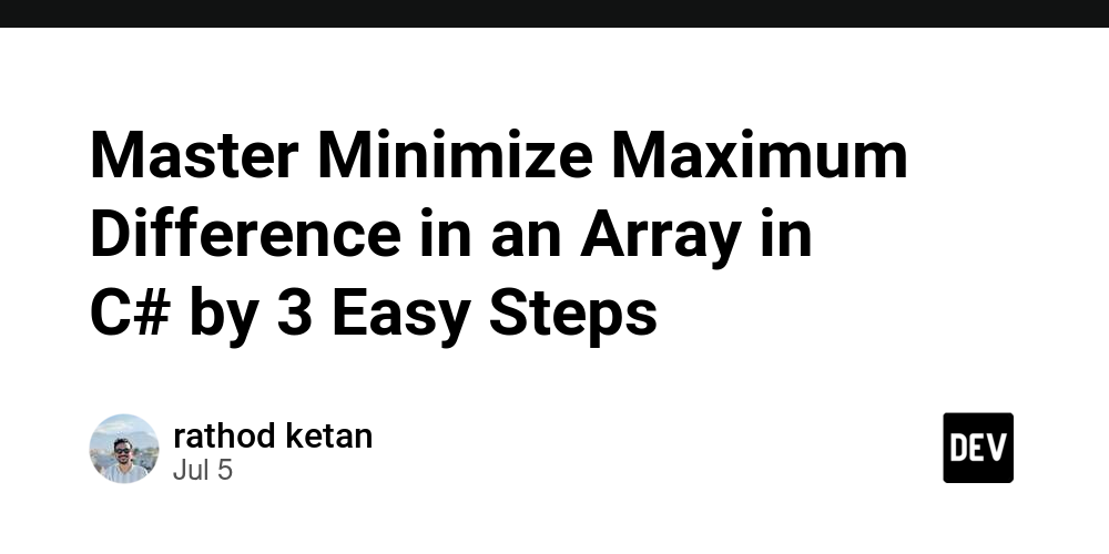 Learn how to minimize maximum difference in an array using C# with a step-by-step guide. Ideal for programming interviews.