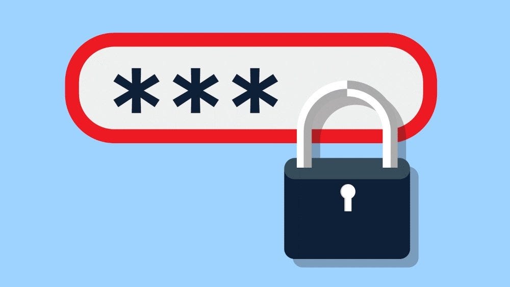 Password protection lock for business security from cyber attacks