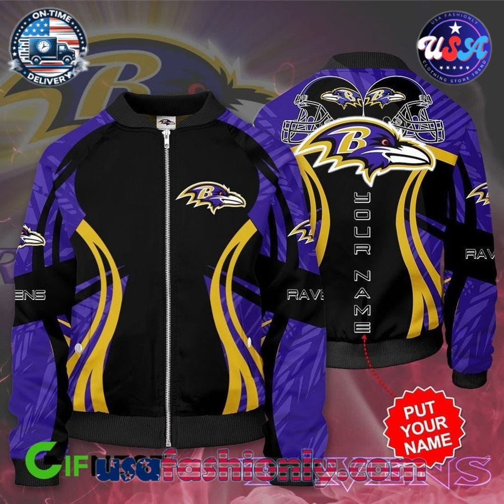 Personalized Baltimore Ravens Bomber Jacket