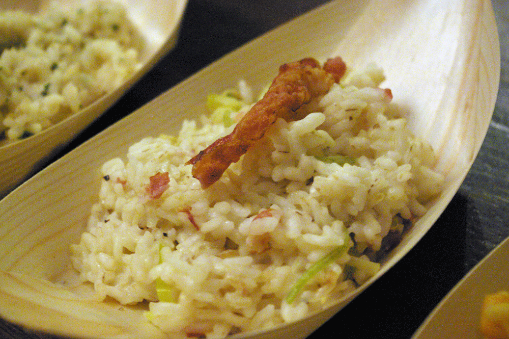 Risotto with leeks and pancetta