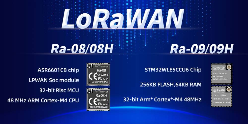 Ai-Thinker LoRaWAN Module Ra-09/Ra-09H STM32WLE5CCU6 Chip