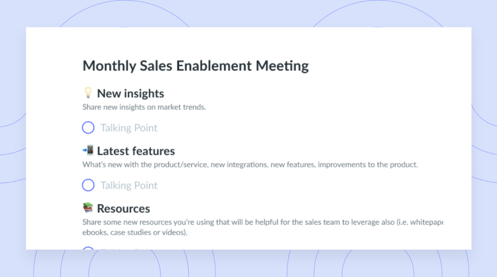 Monthly Sales Enablement Template