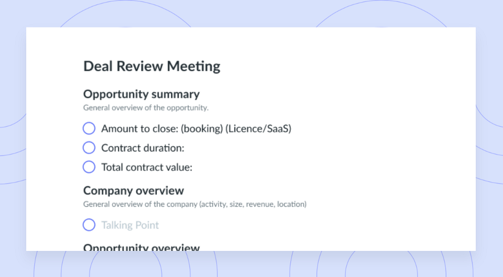 Deal Review Meeting Template for Sales Teams