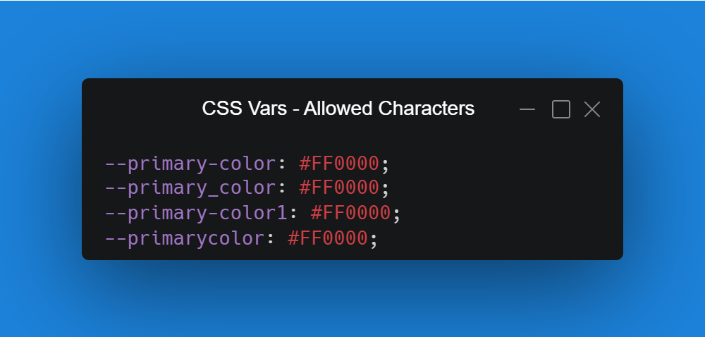 Valid CSS variable name examples