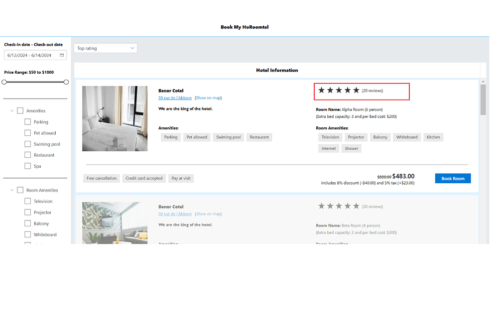 Using React Rating component to display user reviews