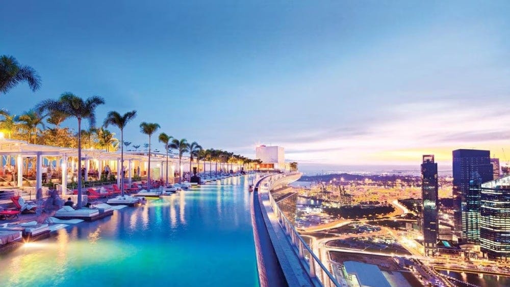 The SkyPark Infinity Pool. image by: Marina Bay Sands
