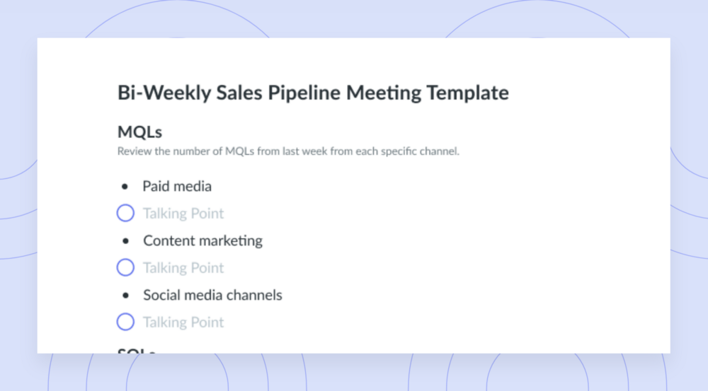 Template for a Sales Pipeline Meeting