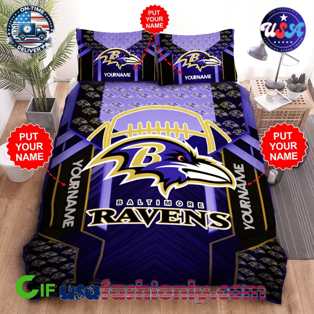 Personalized Baltimore Ravens Bedding Set