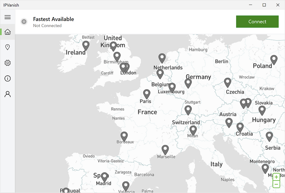 IPVanish's server network