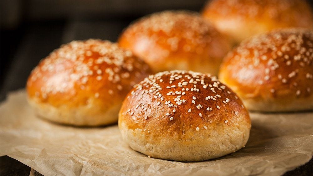 Homemade hamburger buns