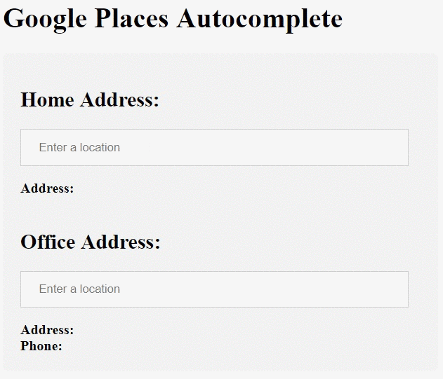 GitHub Google Address Suggest