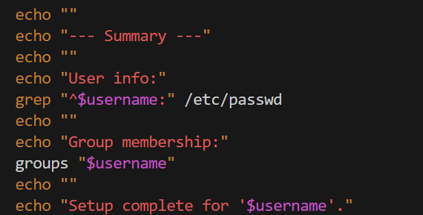 Summary output