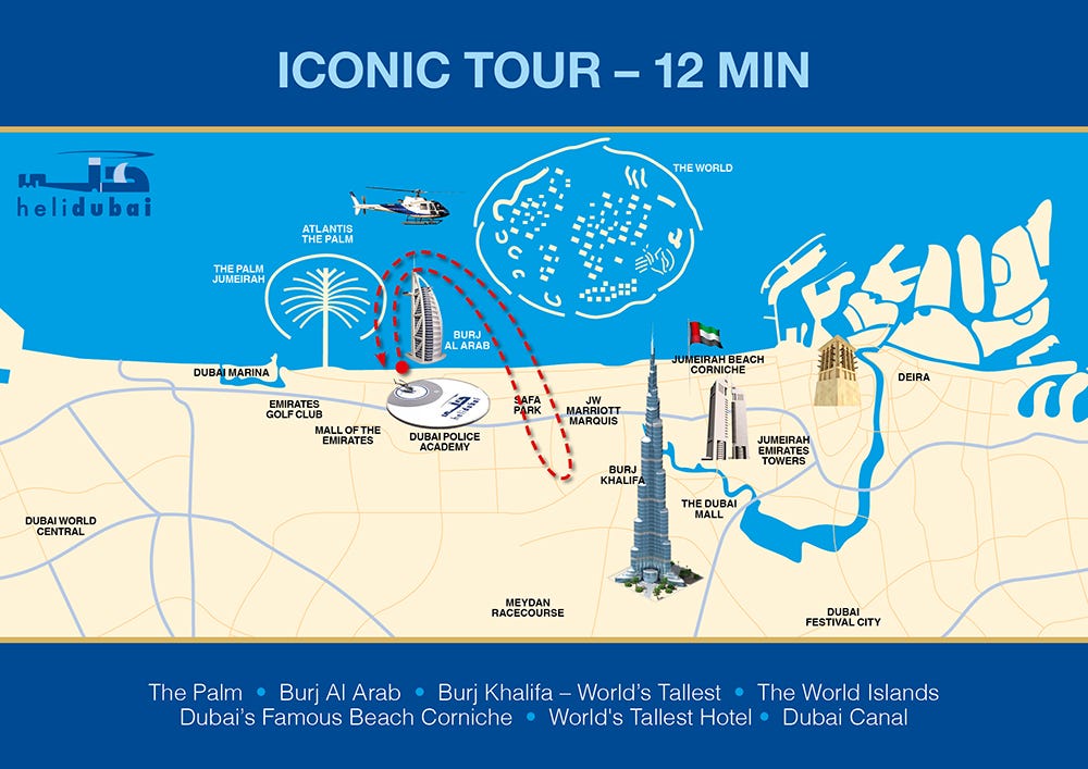 Dubai 12 minutes helicopter ride details
