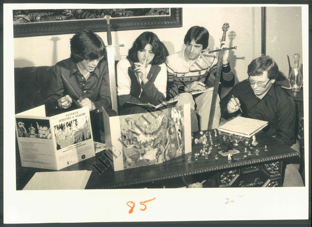 A Portrait of Young Geeks Playing D&D (1980, Walter McCardell/Baltimore Sun)