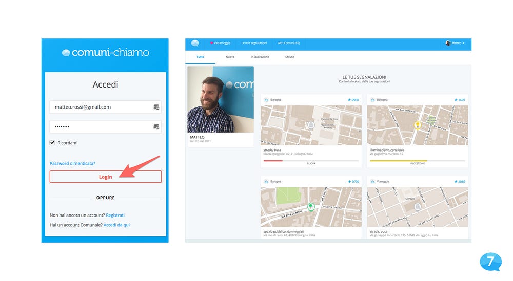 Schermata piattaforma web Comuni-Chiamo aggiornamenti Schermata piattaforma web Comuni-Chiamo aggiornamenti