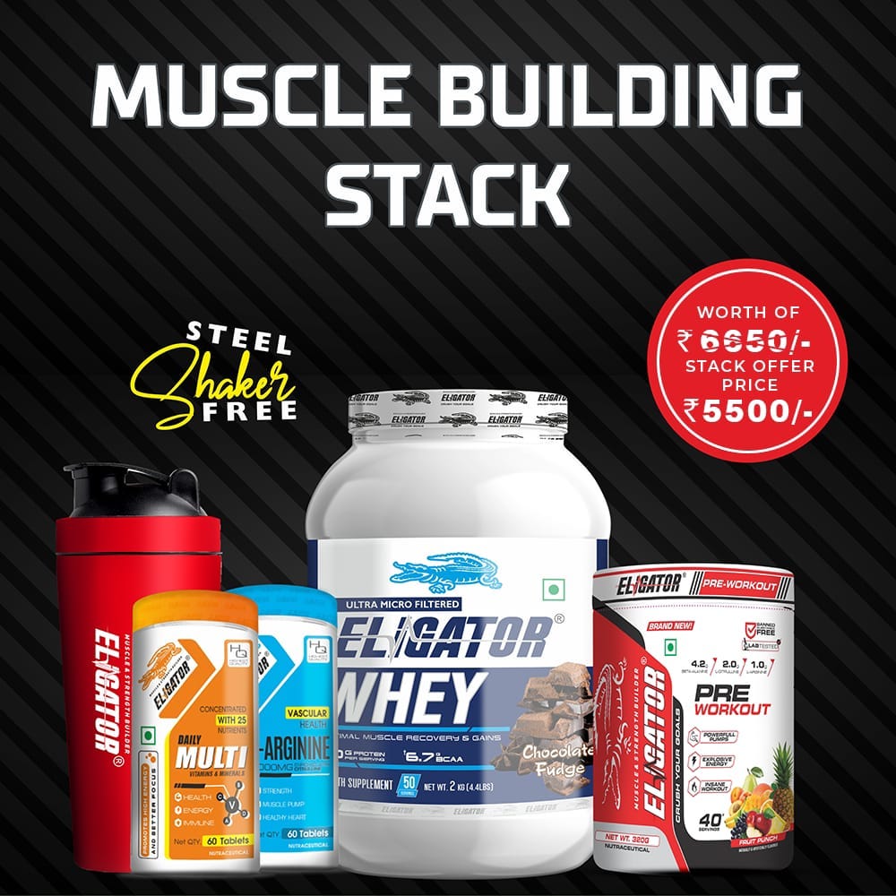 Best Muscle Building Stack By Eligator Nutrition which helps in bodybuilding