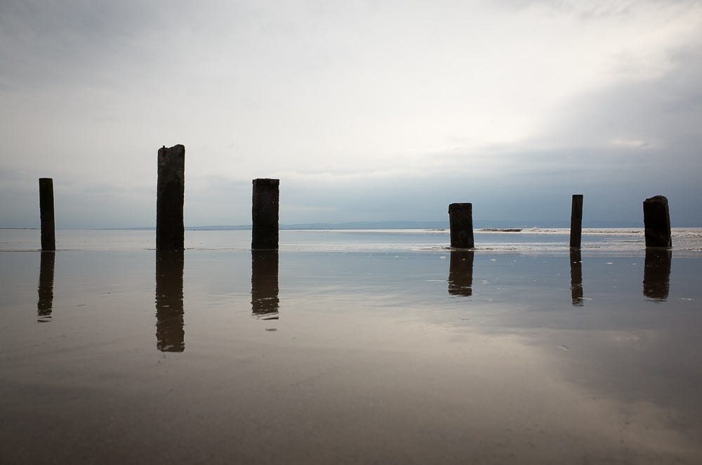 Reflection on beach