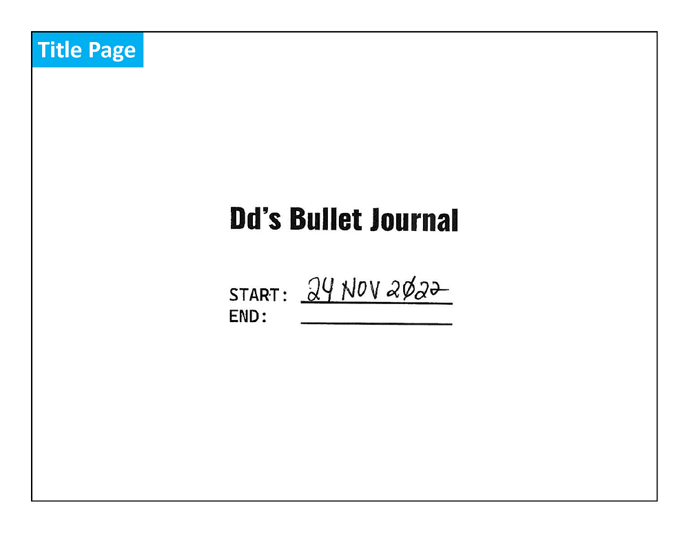 Dd's Bullet Journal Title Page