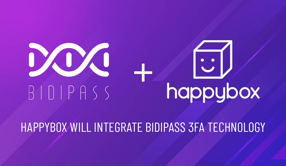 BidiPass (3FA) and Happy Box logos