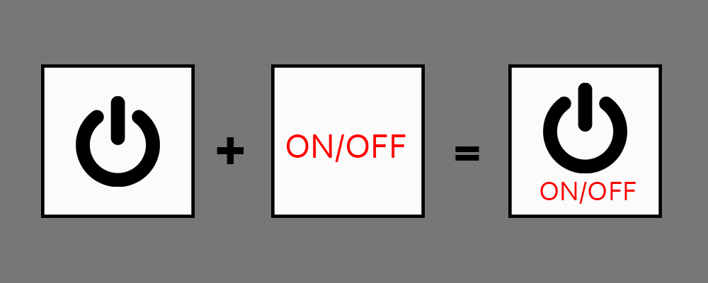 Illustration explaining how we can add a simple text under the symbol utilizing principle of Proximity to make it easier for the user to understand.