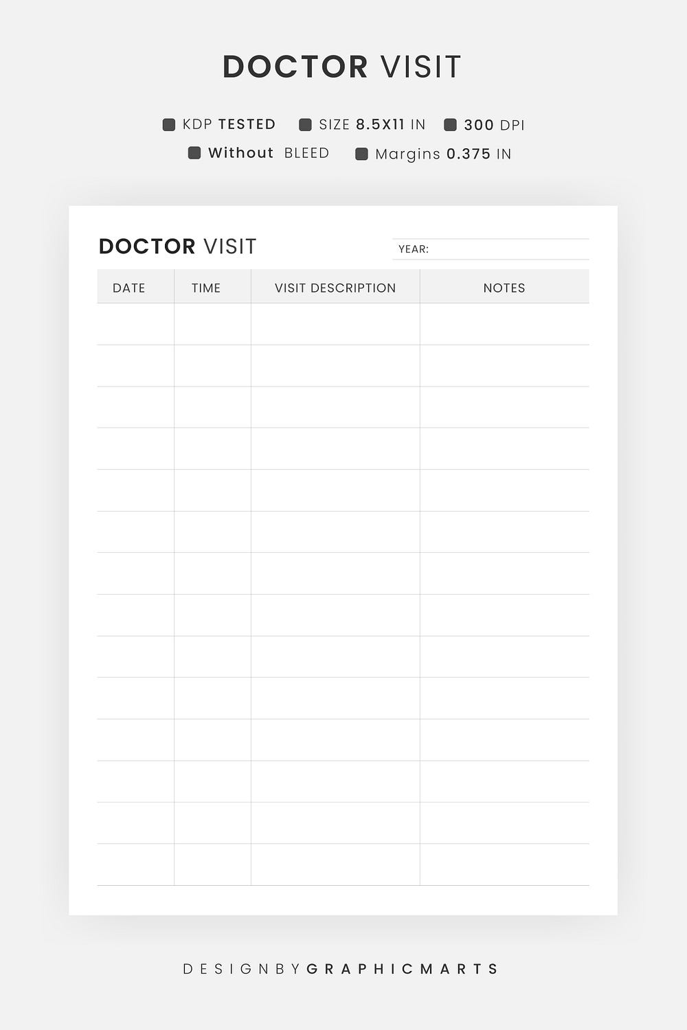 Doctor Visit Tracker Note Template