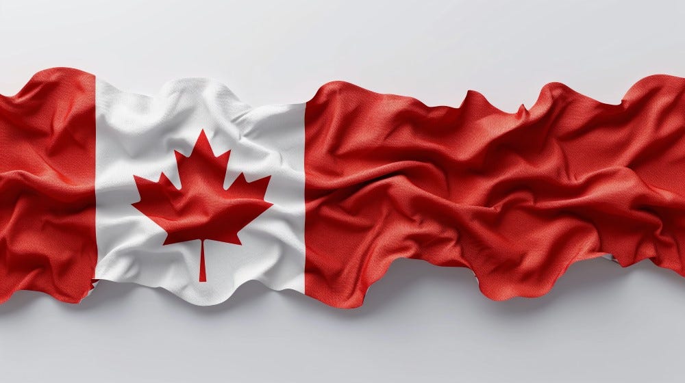 A giant super wide Canadian flag