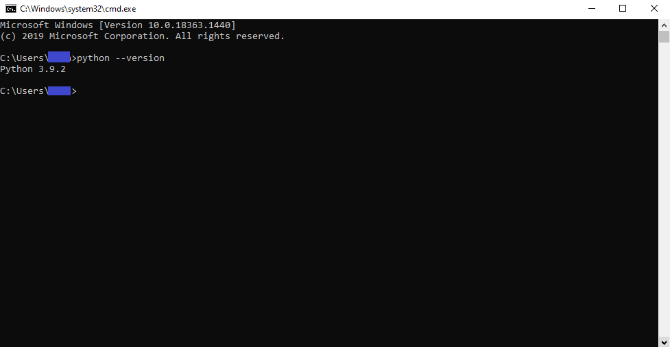 Type “python --version” in the command prompt
