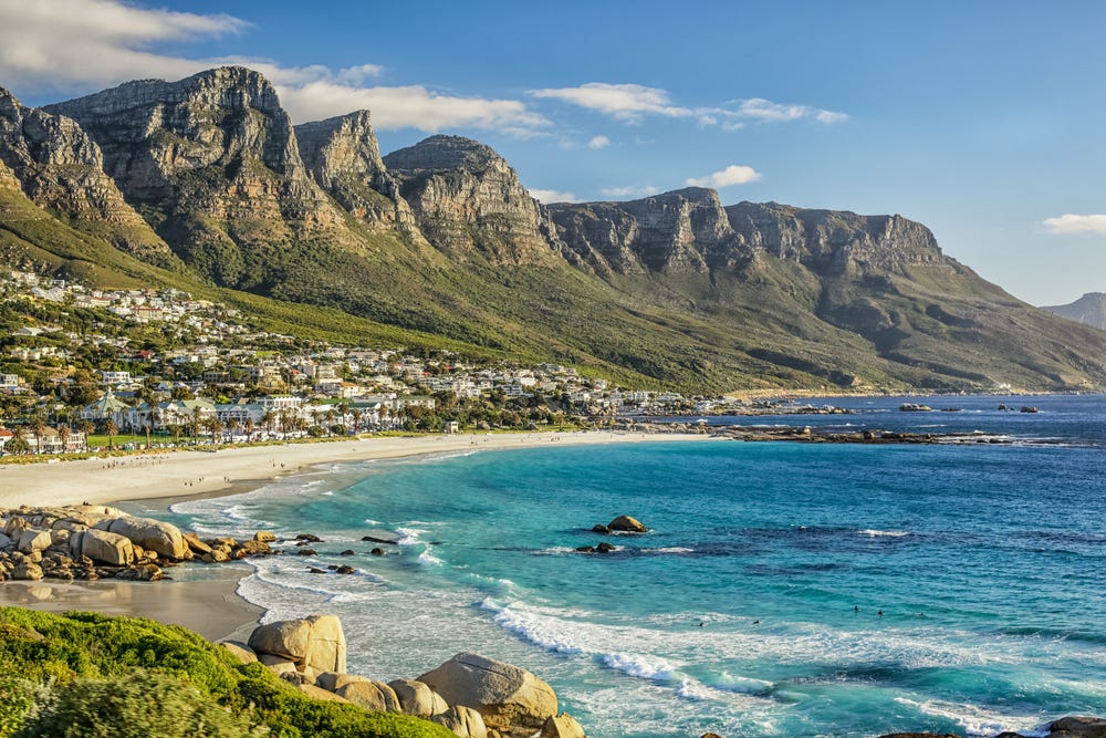 Beautiful ocean coastline in Cape Town South Africa