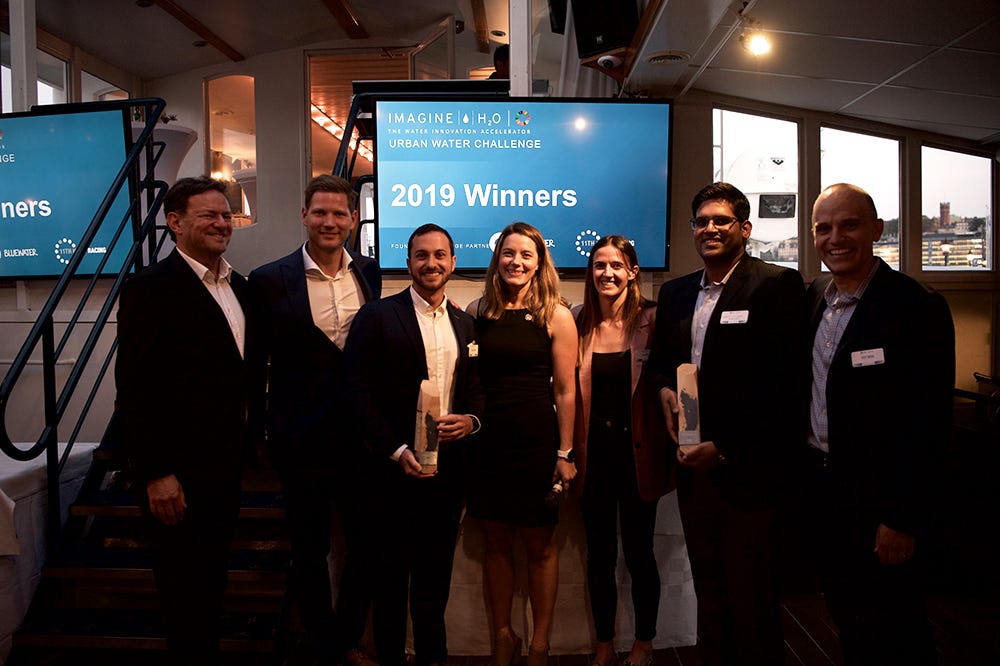 Amrit Om Nayak, CEO of Indra Water with Bengt Rittri, Founder of Bluewater Group, Anders Jacobson, co-founder and CEO of Blue