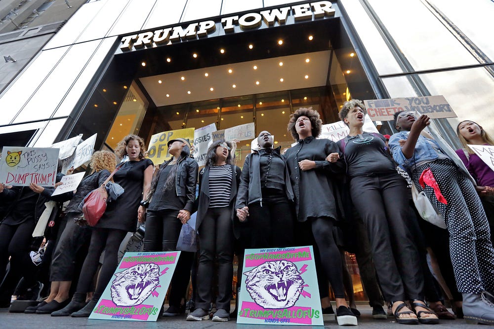 Image result for women protest trump tower