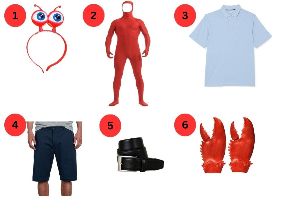 Items required for Mr. Krabs Costume