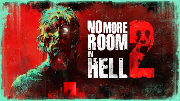 L’affiche très colorée montre un zombie comme couvert de peinture. Le titre du jeu ‘No More Room in Hell 2’ est écrit sur l’image.