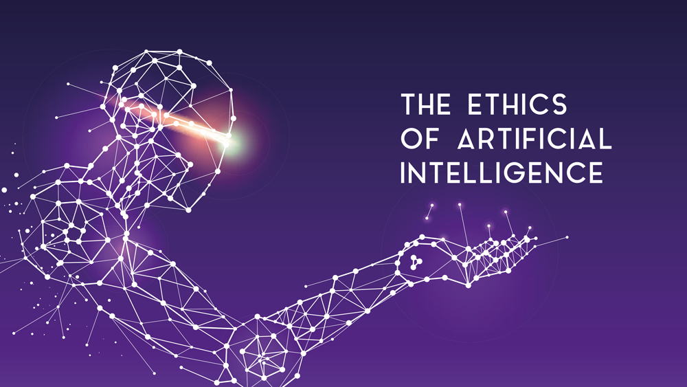 A stylish image about ethics of artificial intelligence.