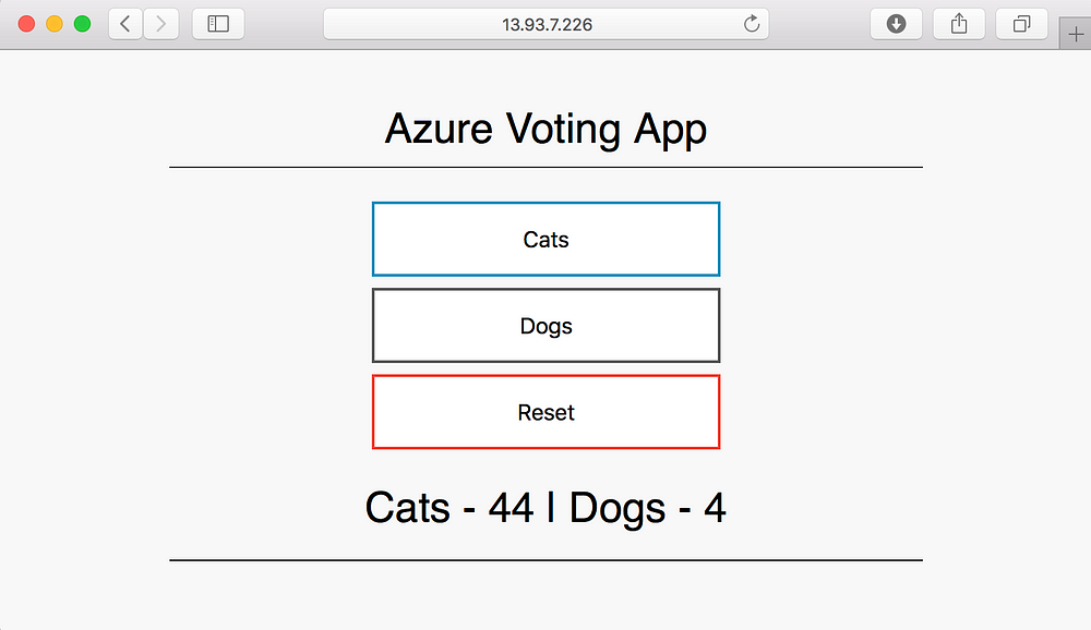 Azure voting app